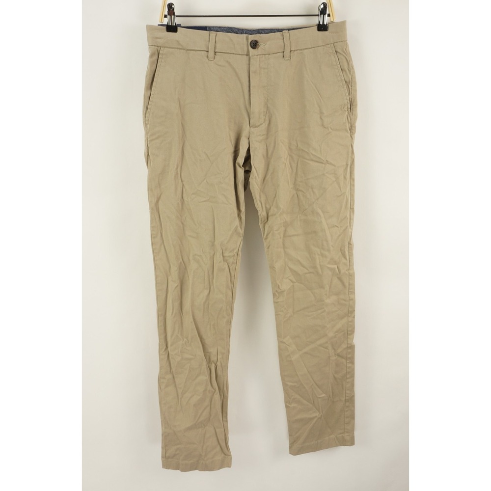 New 1901 Ballard Slim Twill Washed Chino Pants Mens 32 x 32 Beige Stretch Cotton